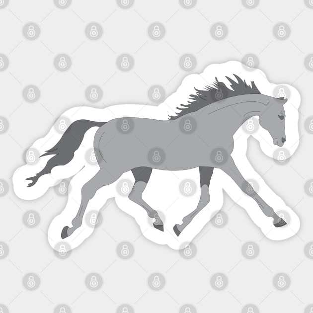 Grey Horse Sticker by DickinsonDesign